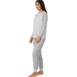 Brushed Mini Waffle Thermal Long Sleeve with Jogger Pajama Set