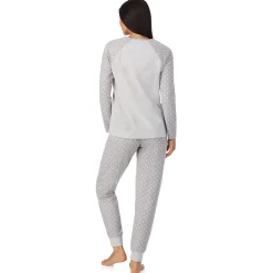 Brushed Mini Waffle Thermal Long Sleeve with Jogger Pajama Set