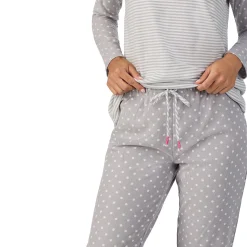 Brushed Mini Waffle Thermal Long Sleeve with Jogger Pajama Set