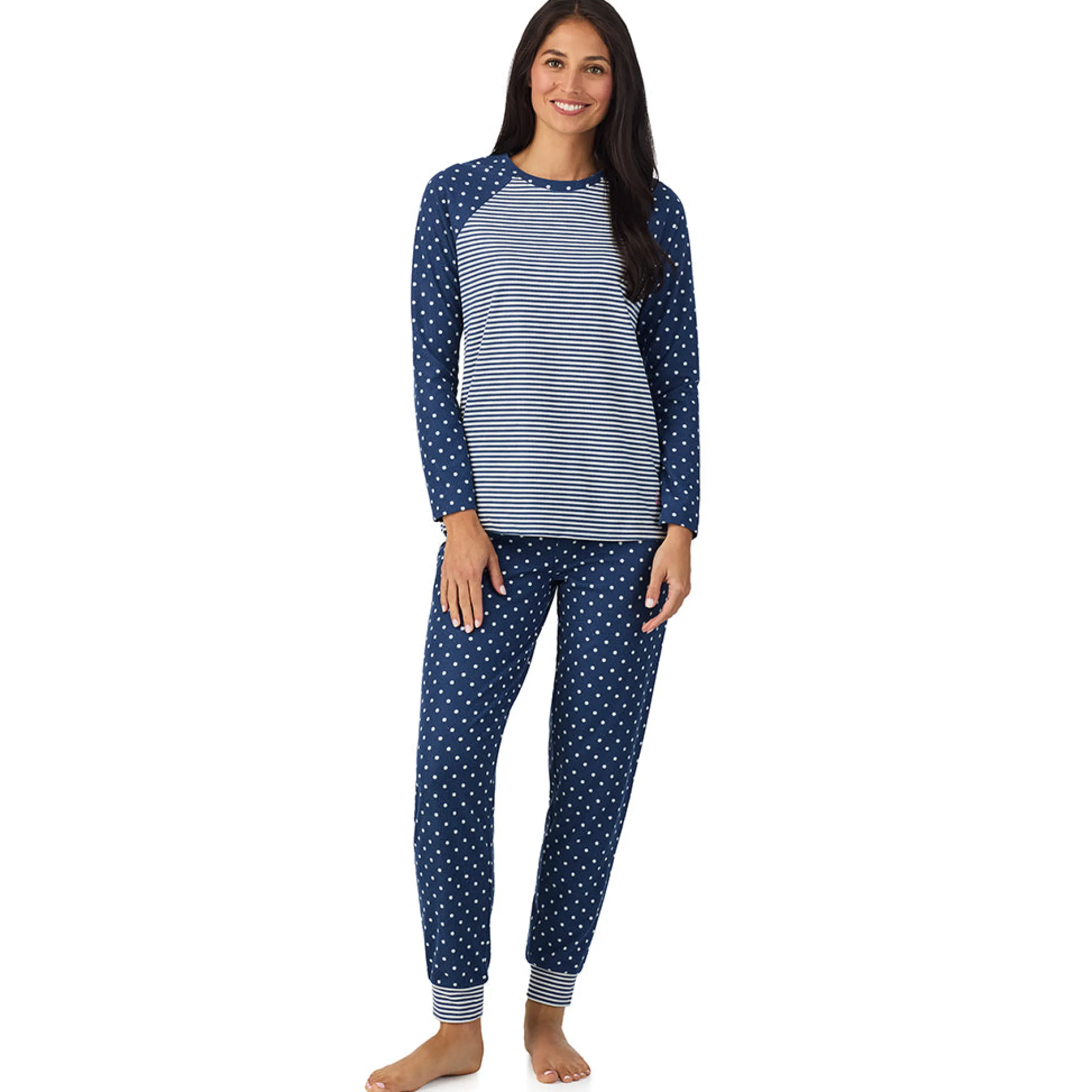 Brushed Mini Waffle Thermal Long Sleeve with Jogger Pajama Set