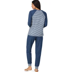 Brushed Mini Waffle Thermal Long Sleeve with Jogger Pajama Set