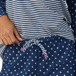 Brushed Mini Waffle Thermal Long Sleeve with Jogger Pajama Set