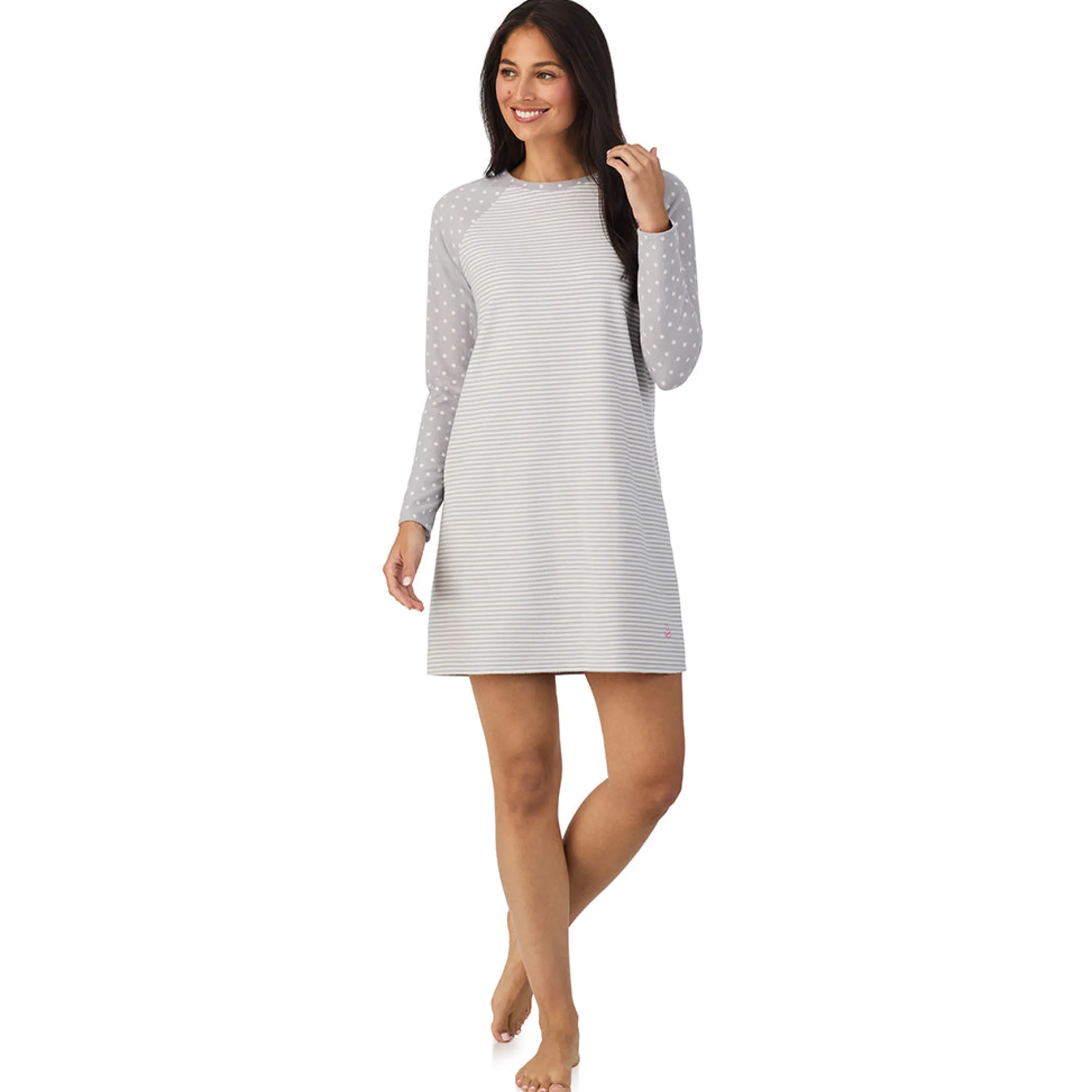 Brushed Mini Waffle Thermal Long Sleeve Sleepshirt