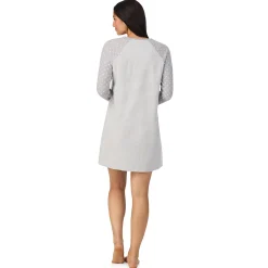 Brushed Mini Waffle Thermal Long Sleeve Sleepshirt