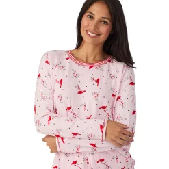 Brushed Sweater Knit Long Sleeve Top with Jogger 2-Pc Pajama Set