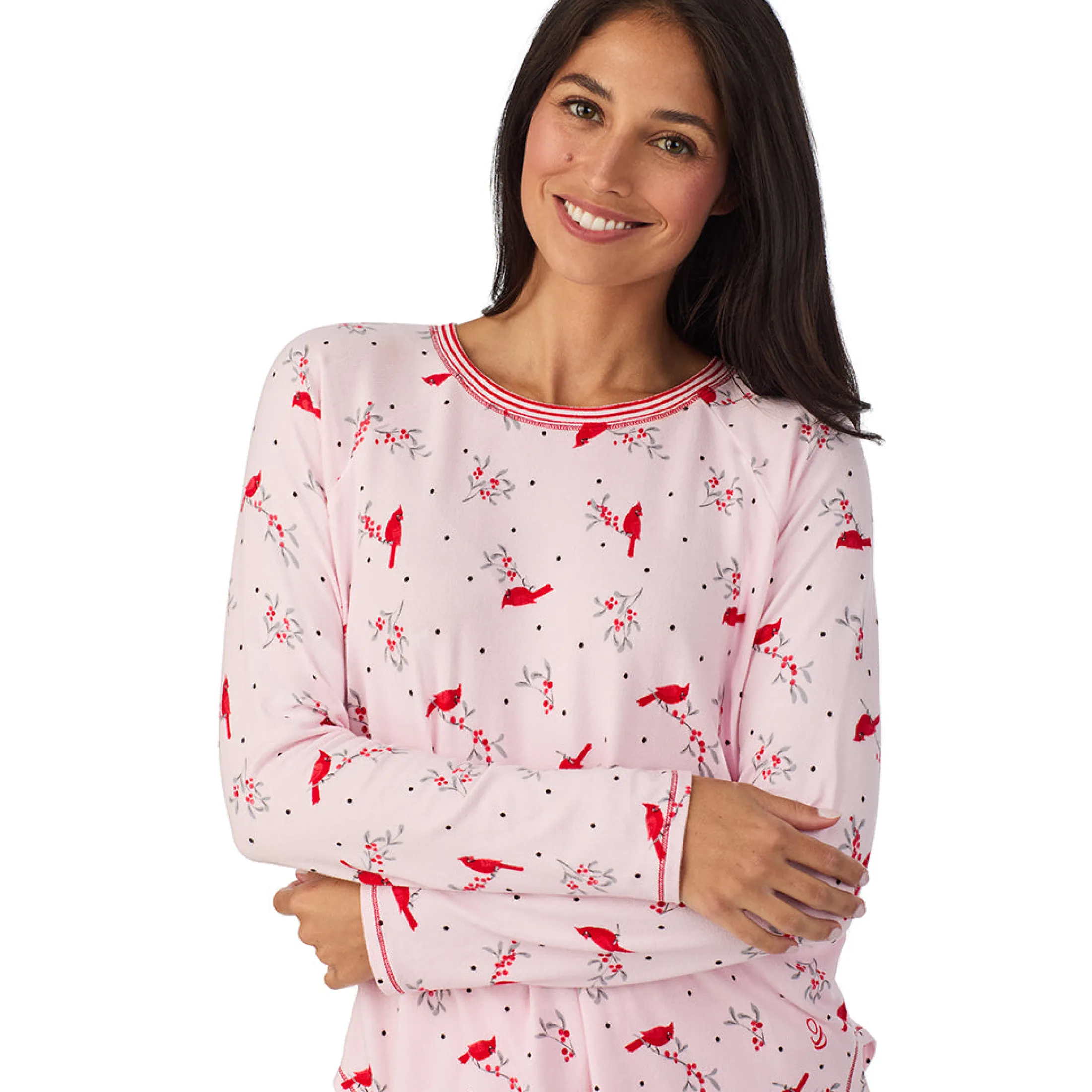 Brushed Sweater Knit Long Sleeve Top with Jogger 2-Pc Pajama Set