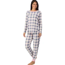 Brushed Sweater Knit Long Sleeve Top with Jogger 2-Pc Pajama Set