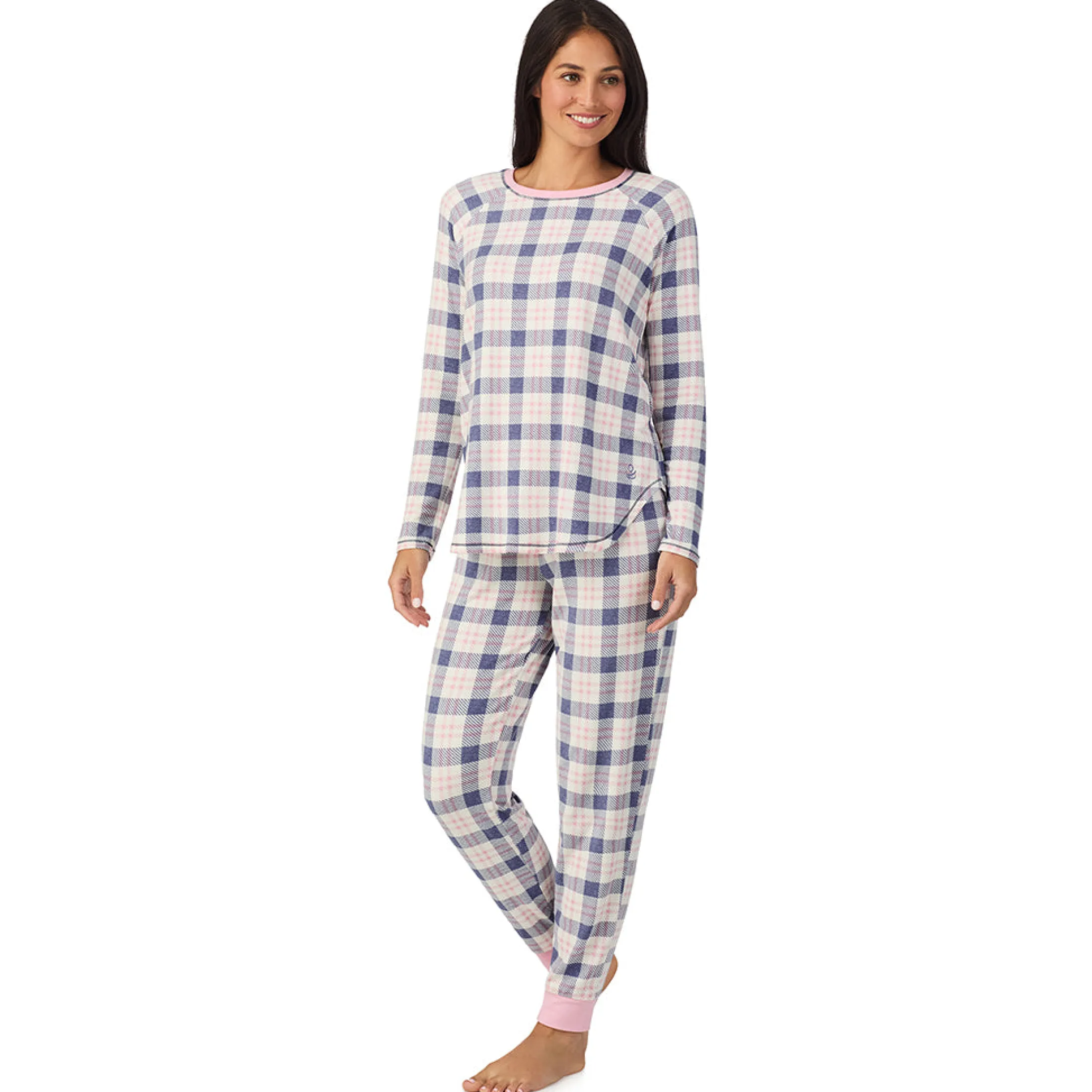 Brushed Sweater Knit Long Sleeve Top with Jogger 2-Pc Pajama Set