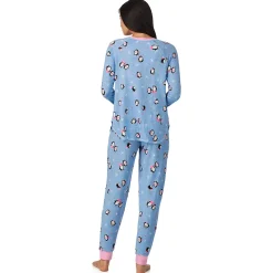 Brushed Sweater Knit Long Sleeve Top with Jogger 2-Pc Pajama Set