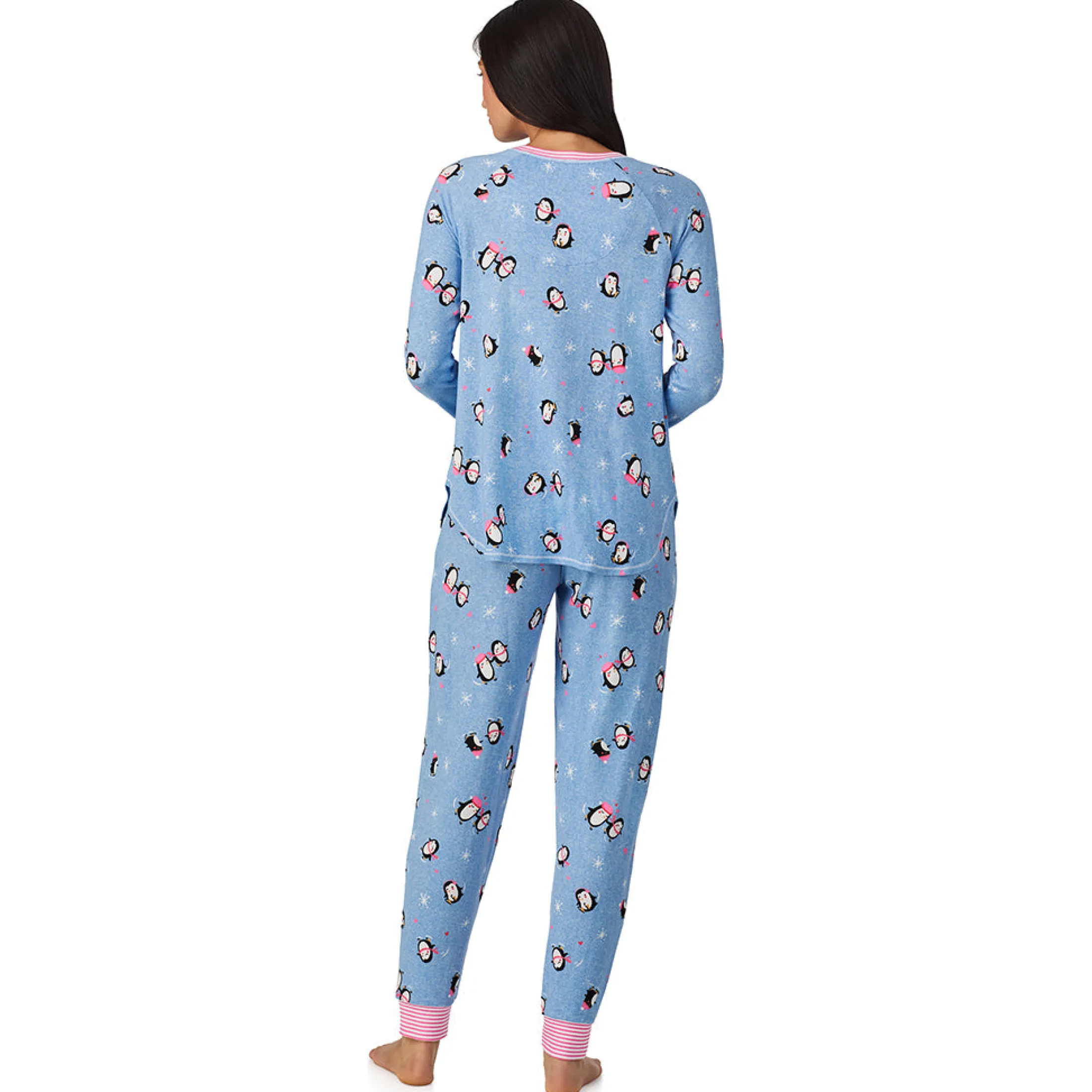 Brushed Sweater Knit Long Sleeve Top with Jogger 2-Pc Pajama Set