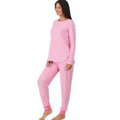Brushed Sweater Knit Long Sleeve Top with Jogger 2-Pc Pajama Set