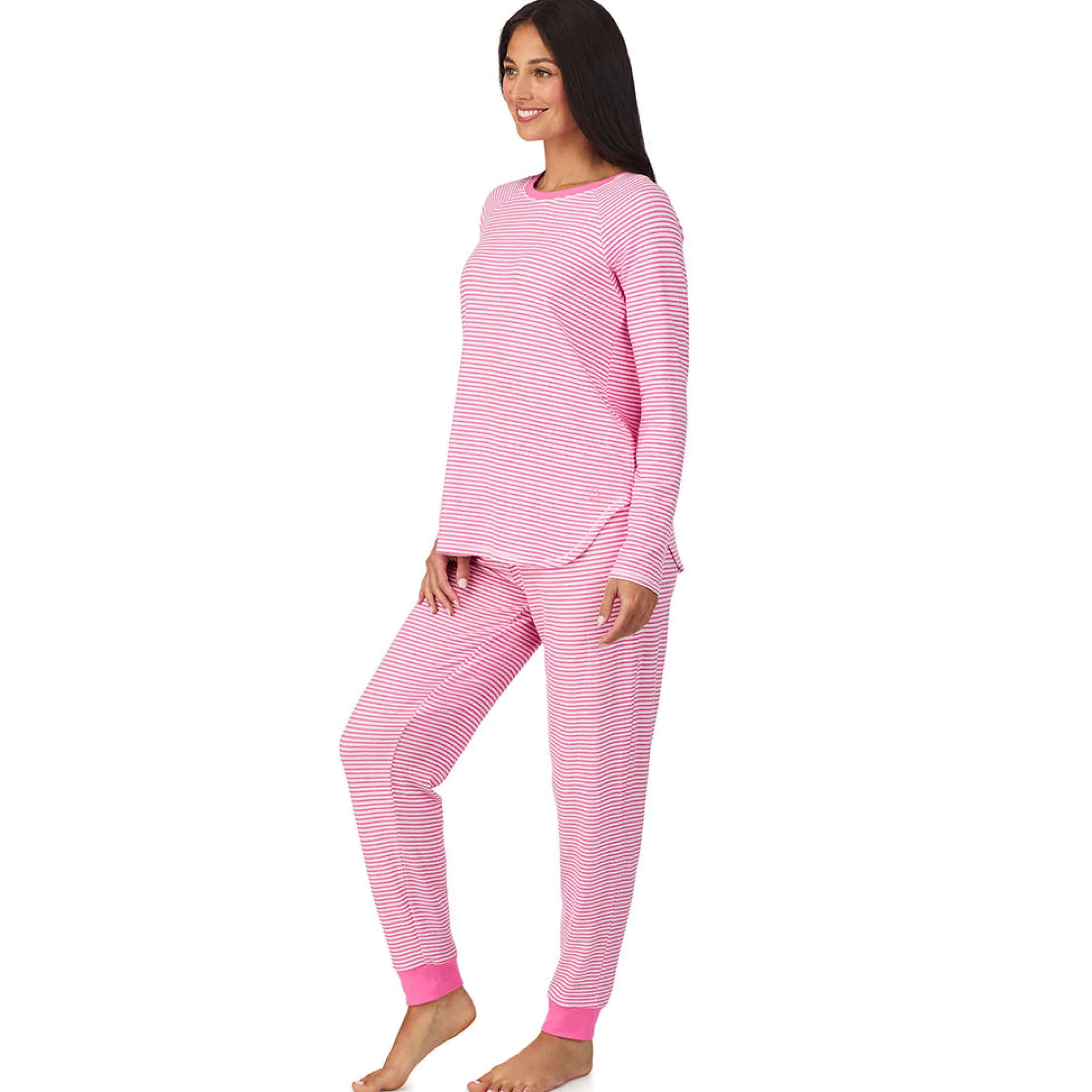 Brushed Sweater Knit Long Sleeve Top with Jogger 2-Pc Pajama Set