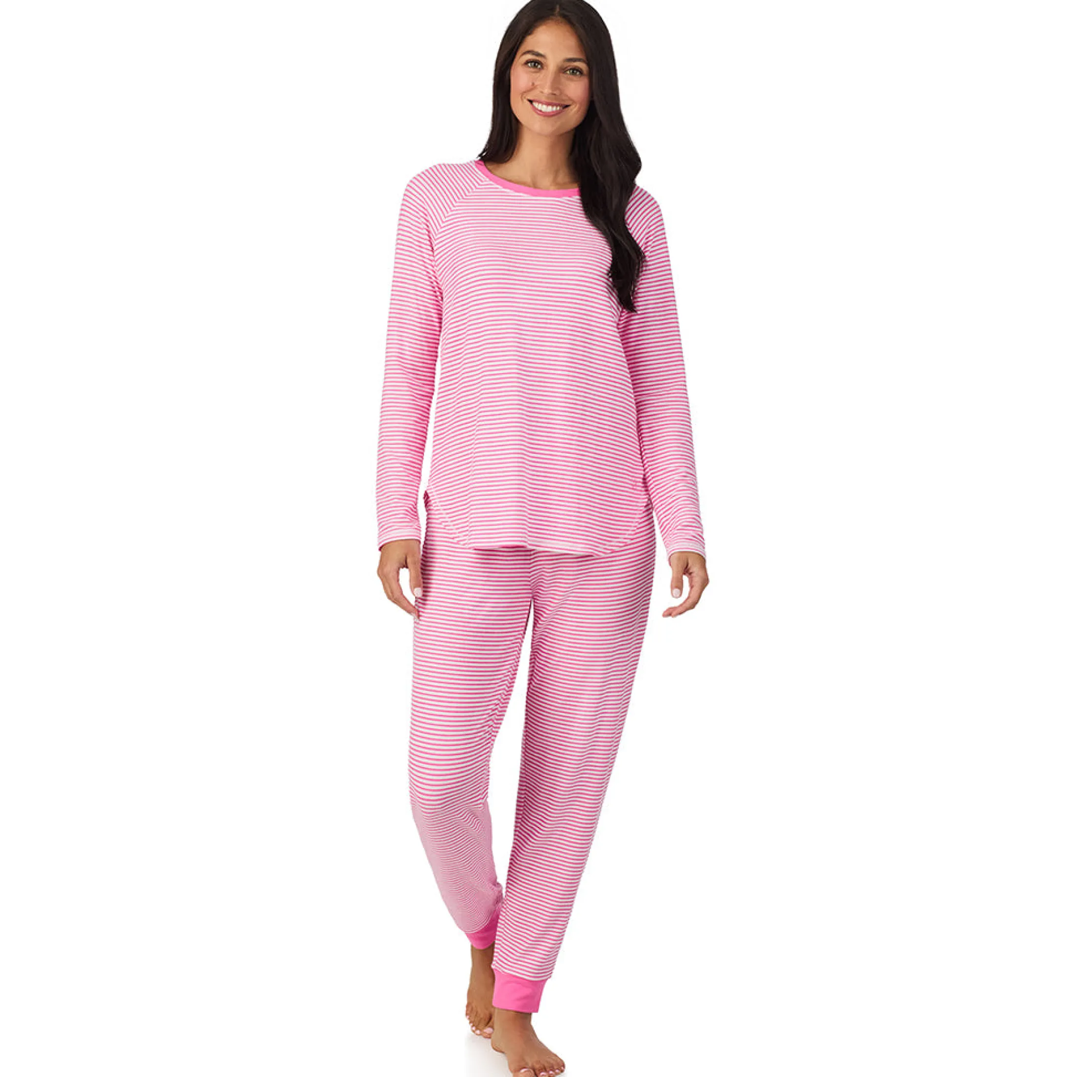 Brushed Sweater Knit Long Sleeve Top with Jogger 2-Pc Pajama Set