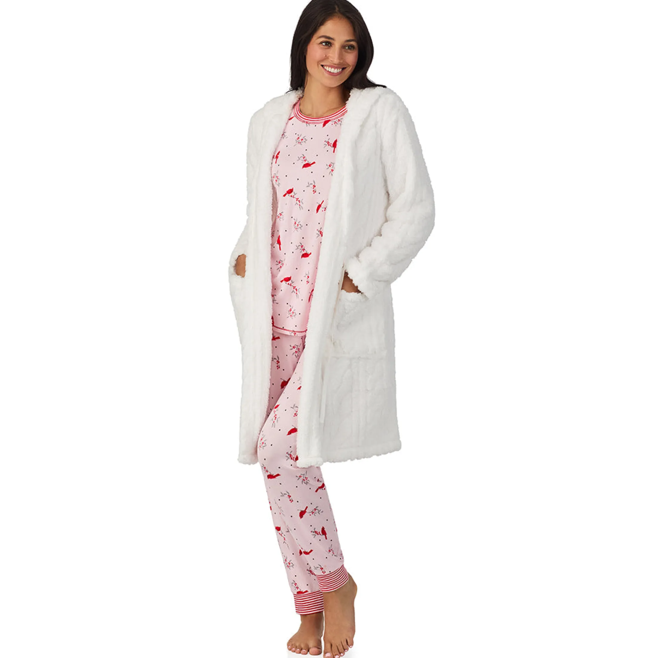 Brushed Sweater Knit Long Sleeve Top with Jogger 2-Pc Pajama Set