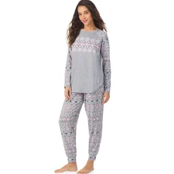 Brushed Sweater Knit Long Sleeve Pajama Set