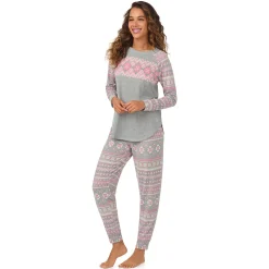 Brushed Sweater Knit Long Sleeve Pajama Set