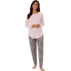 Brushed Sweater Knit Long Sleeve Pajama Set
