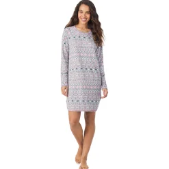 Brushed Sweater Knit Long Sleeve Sleepshirt