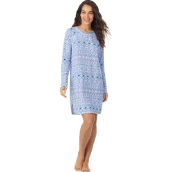 Brushed Sweater Knit Long Sleeve Sleepshirt