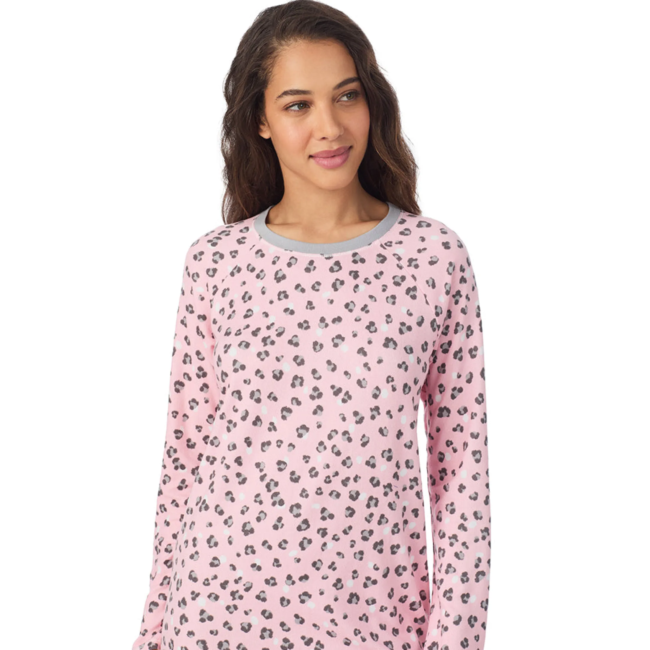 Brushed Sweater Knit Long Sleeve Sleepshirt