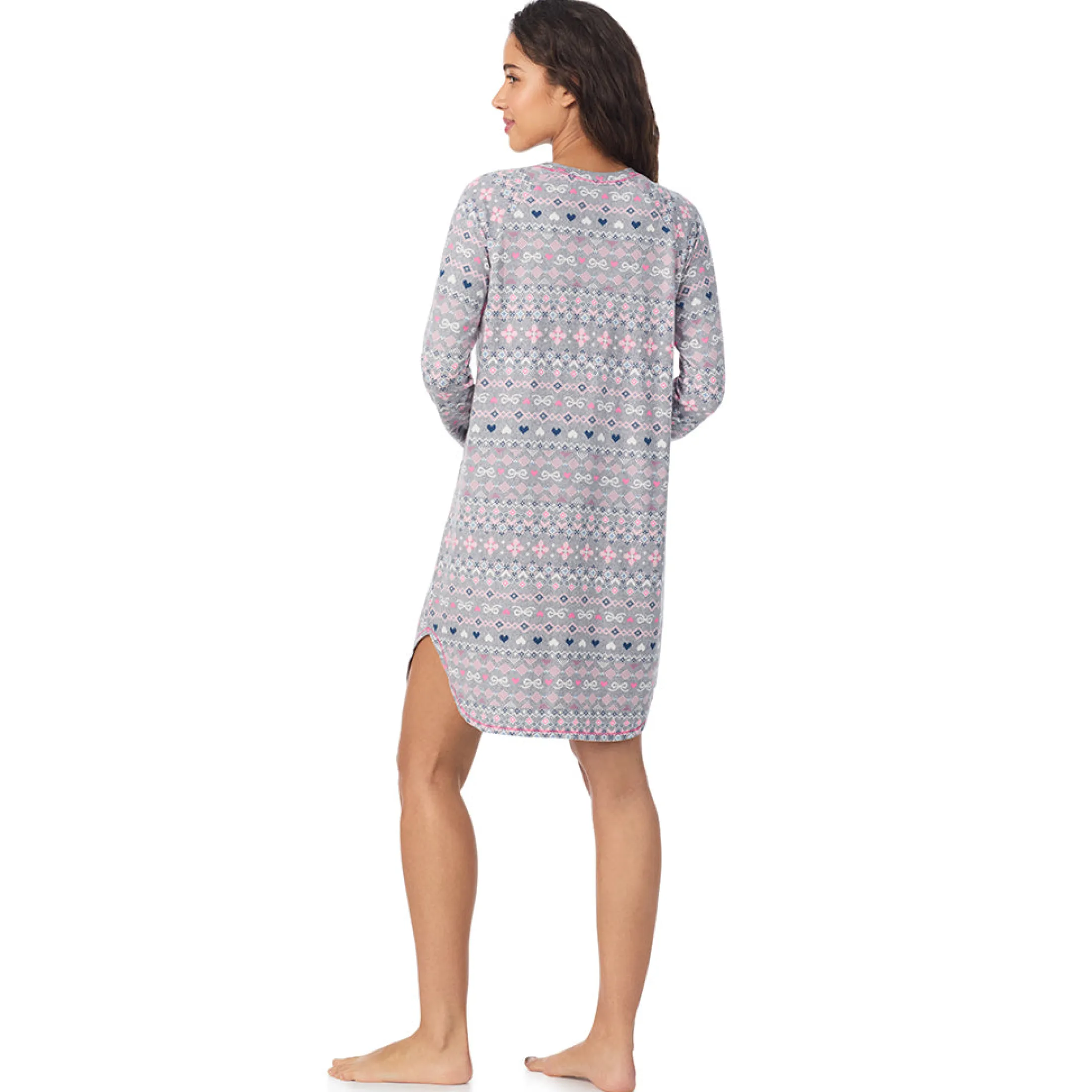 Brushed Sweater Knit Long Sleeve Sleepshirt