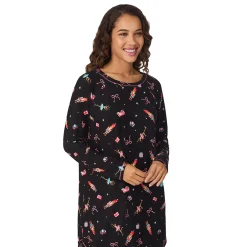 Brushed Sweater Knit Long Sleeve Sleepshirt