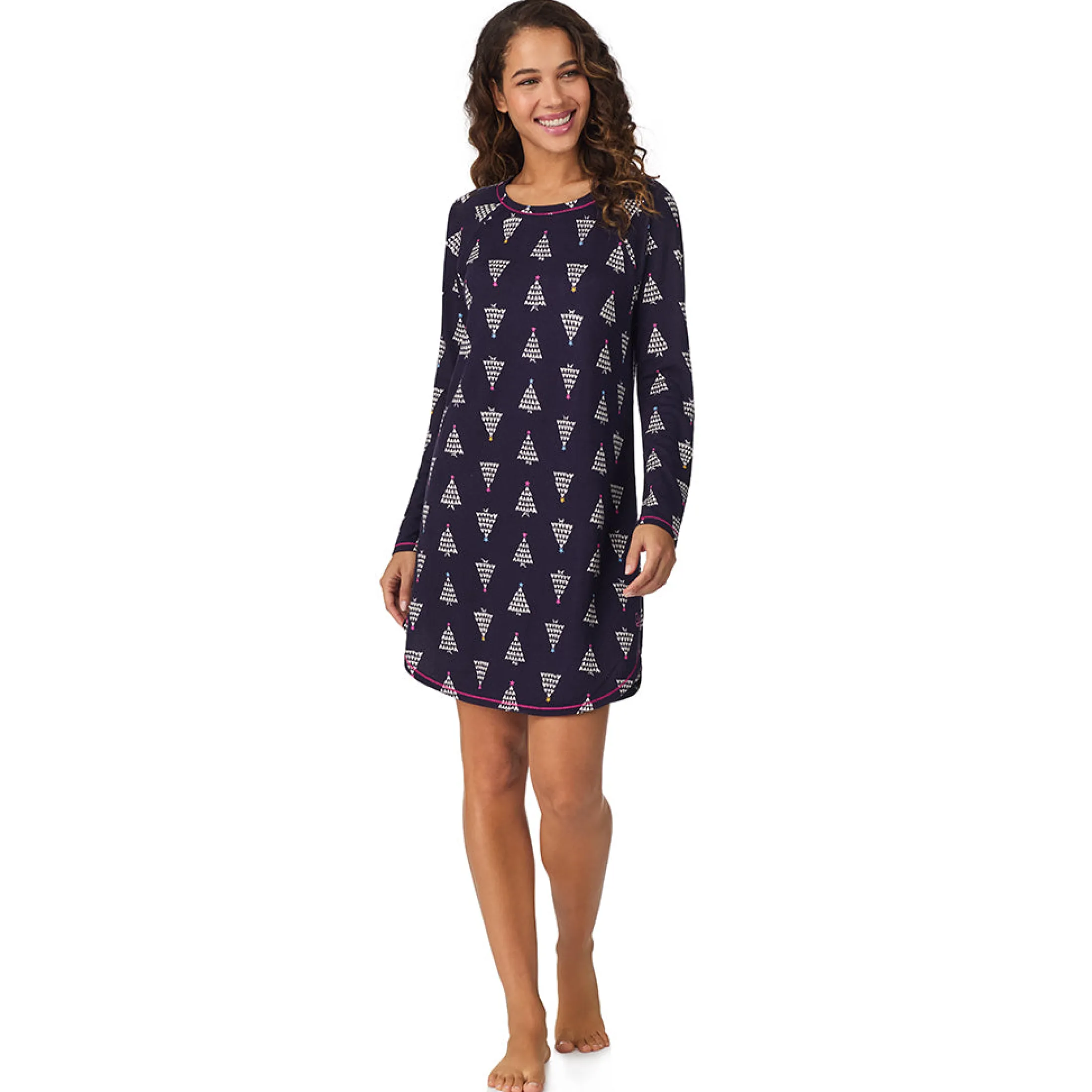 Brushed Sweater Knit Long Sleeve Sleepshirt