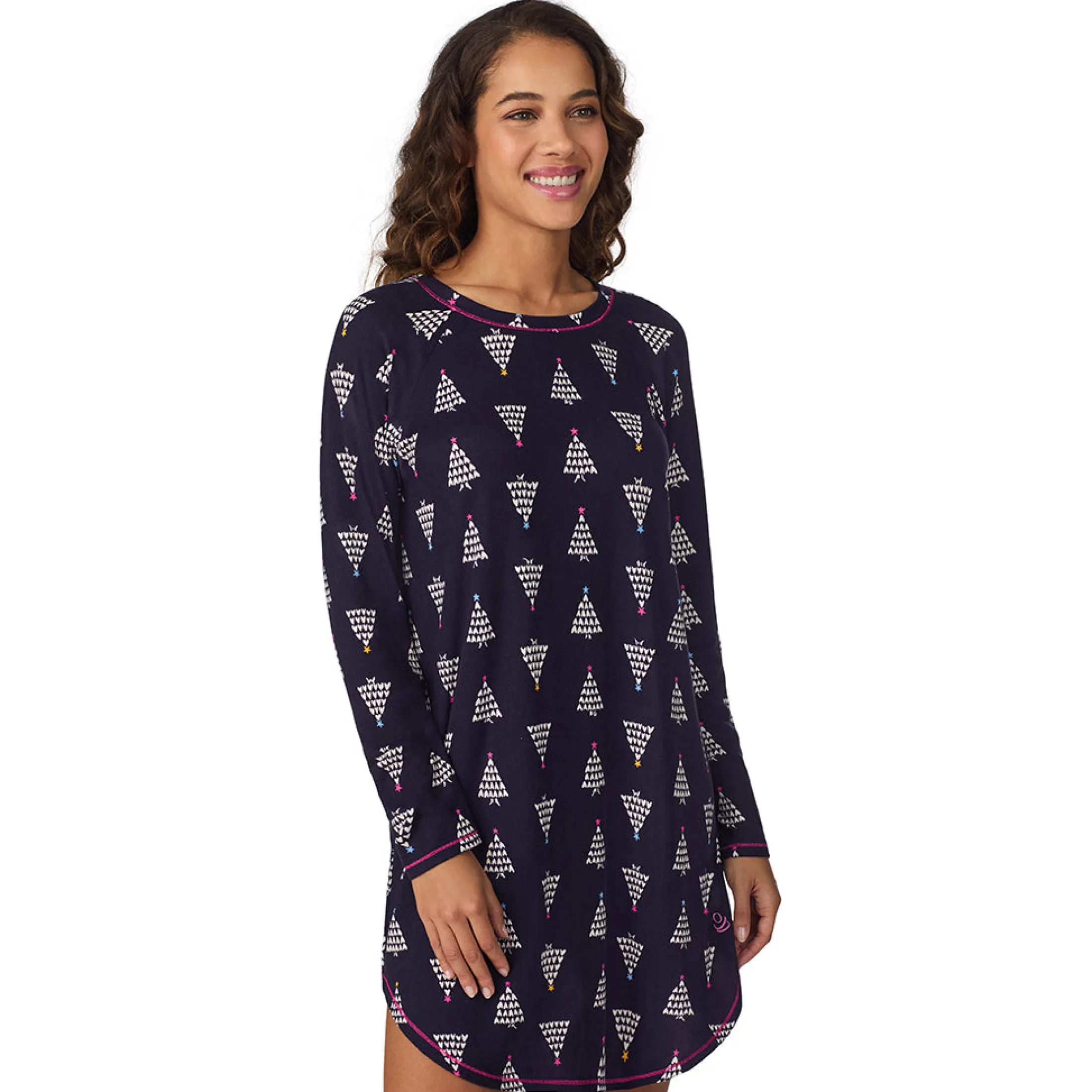 Brushed Sweater Knit Long Sleeve Sleepshirt