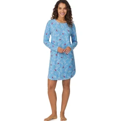 Brushed Sweater Knit Long Sleeve Sleepshirt