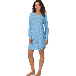 Brushed Sweater Knit Long Sleeve Sleepshirt