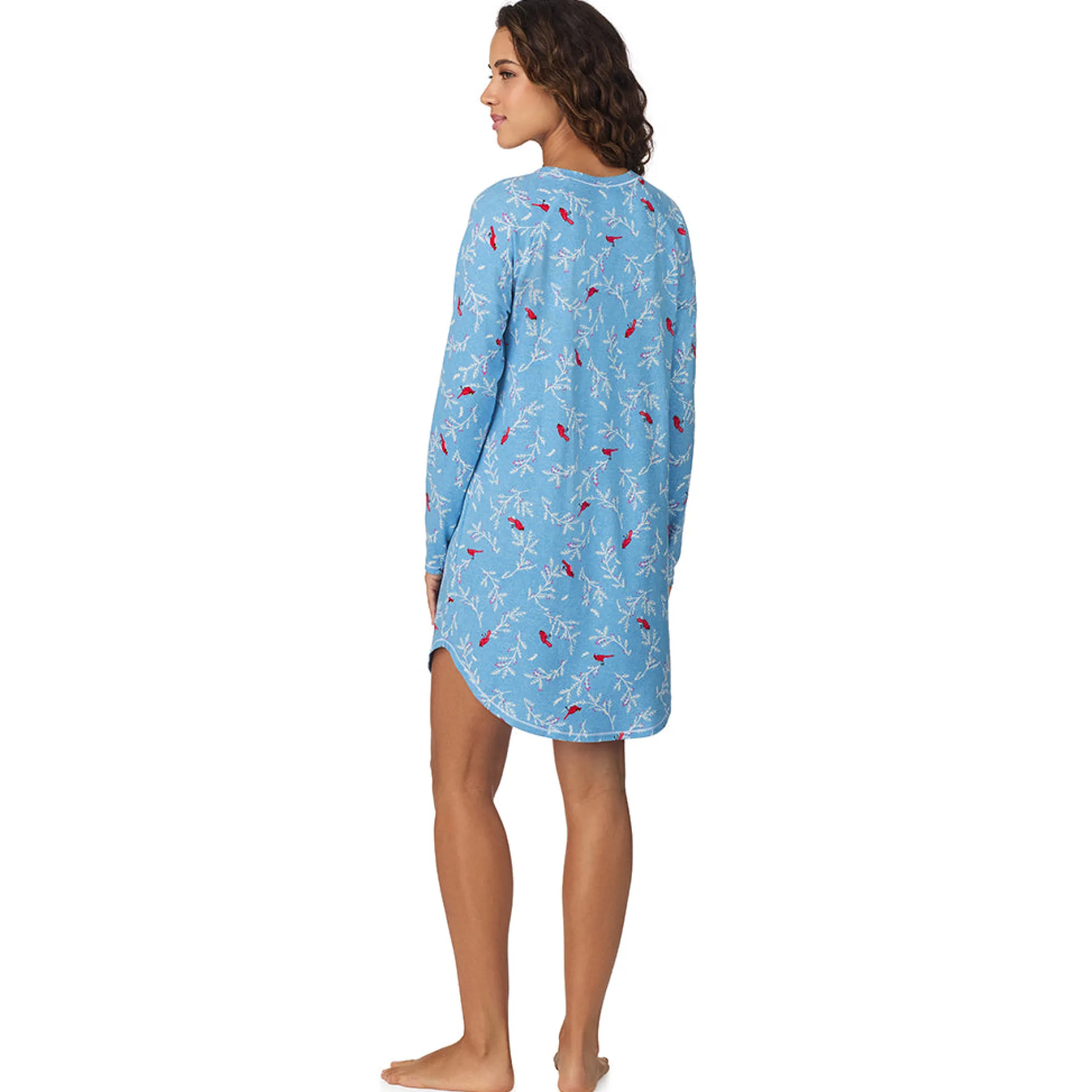 Brushed Sweater Knit Long Sleeve Sleepshirt