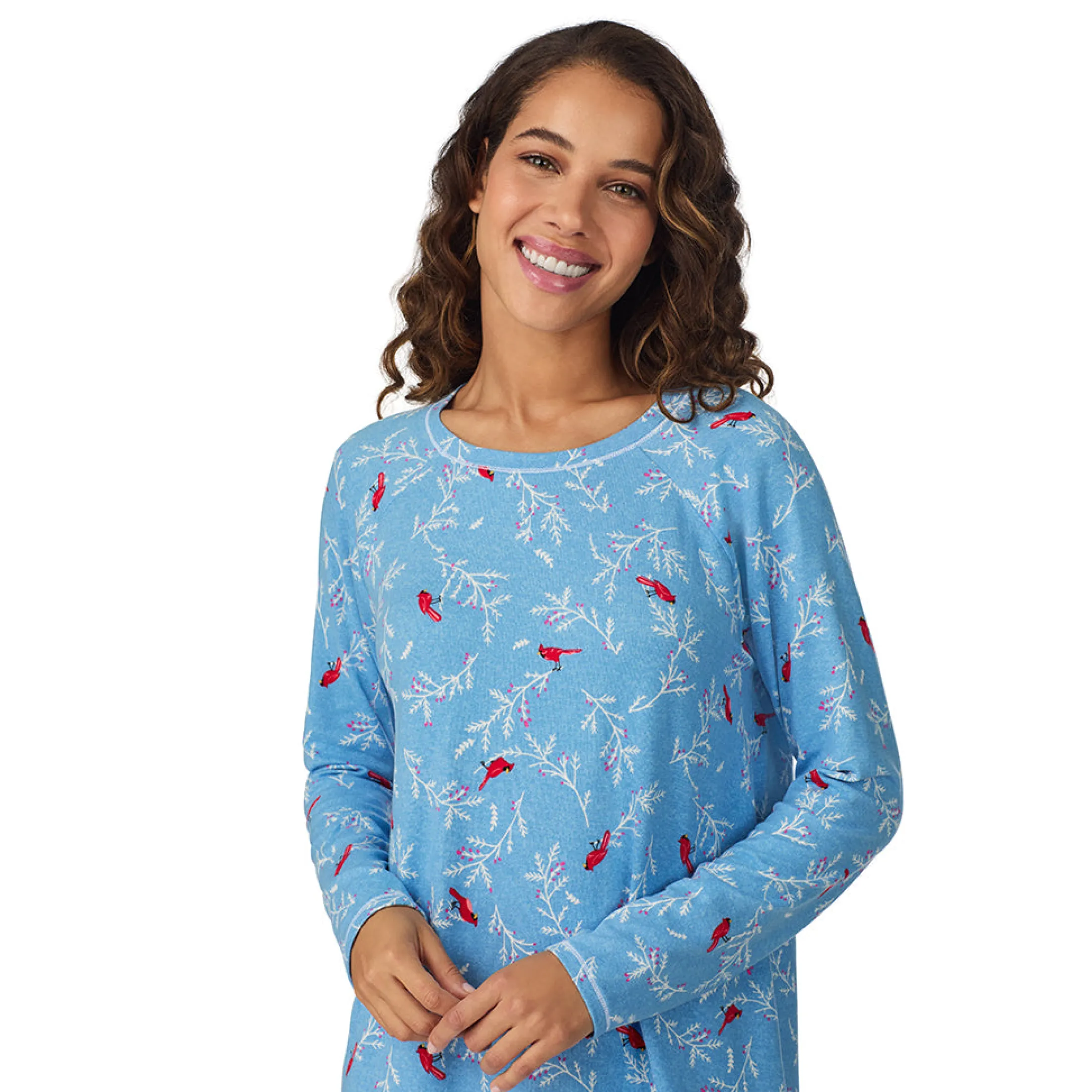 Brushed Sweater Knit Long Sleeve Sleepshirt