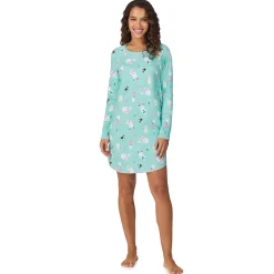 Brushed Sweater Knit Long Sleeve Sleepshirt