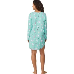 Brushed Sweater Knit Long Sleeve Sleepshirt