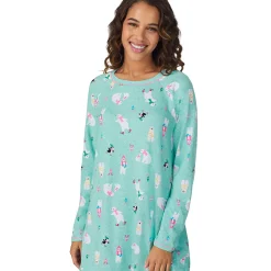 Brushed Sweater Knit Long Sleeve Sleepshirt