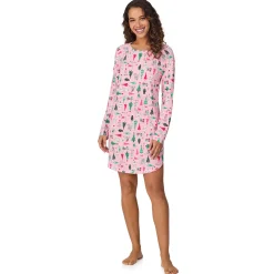 Brushed Sweater Knit Long Sleeve Sleepshirt