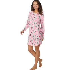 Brushed Sweater Knit Long Sleeve Sleepshirt