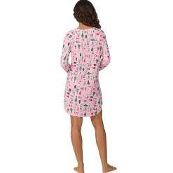 Brushed Sweater Knit Long Sleeve Sleepshirt