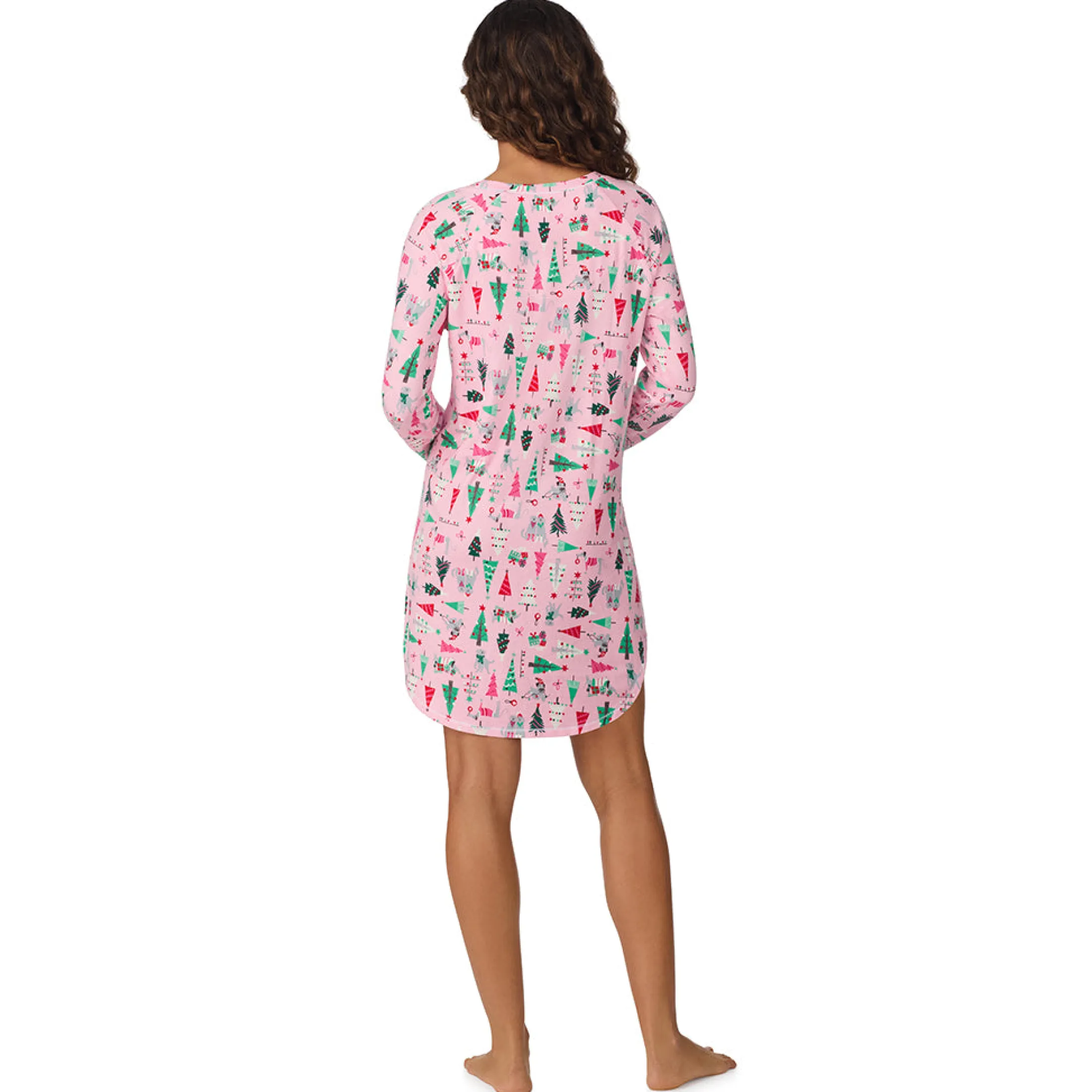 Brushed Sweater Knit Long Sleeve Sleepshirt