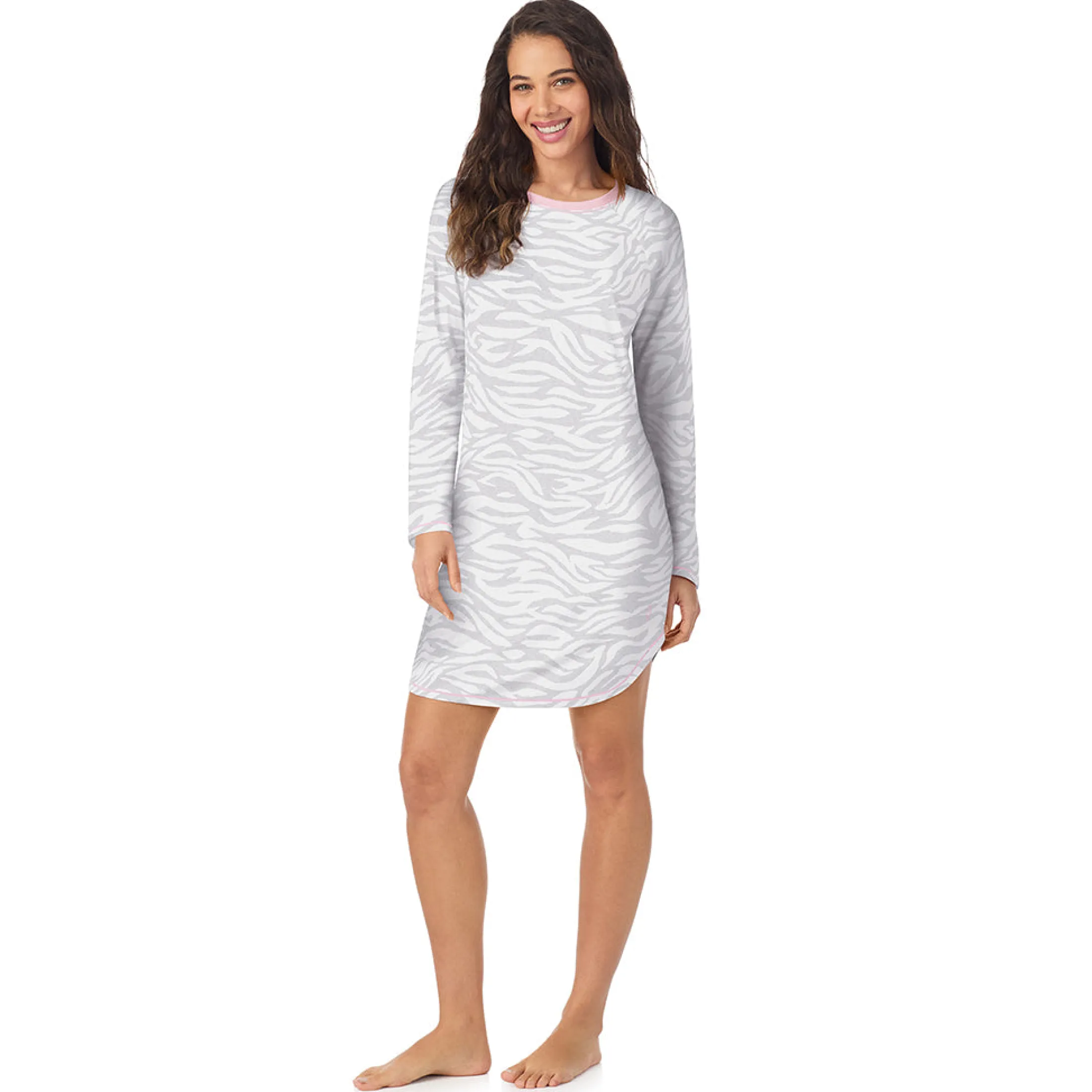 Brushed Sweater Knit Long Sleeve Sleepshirt