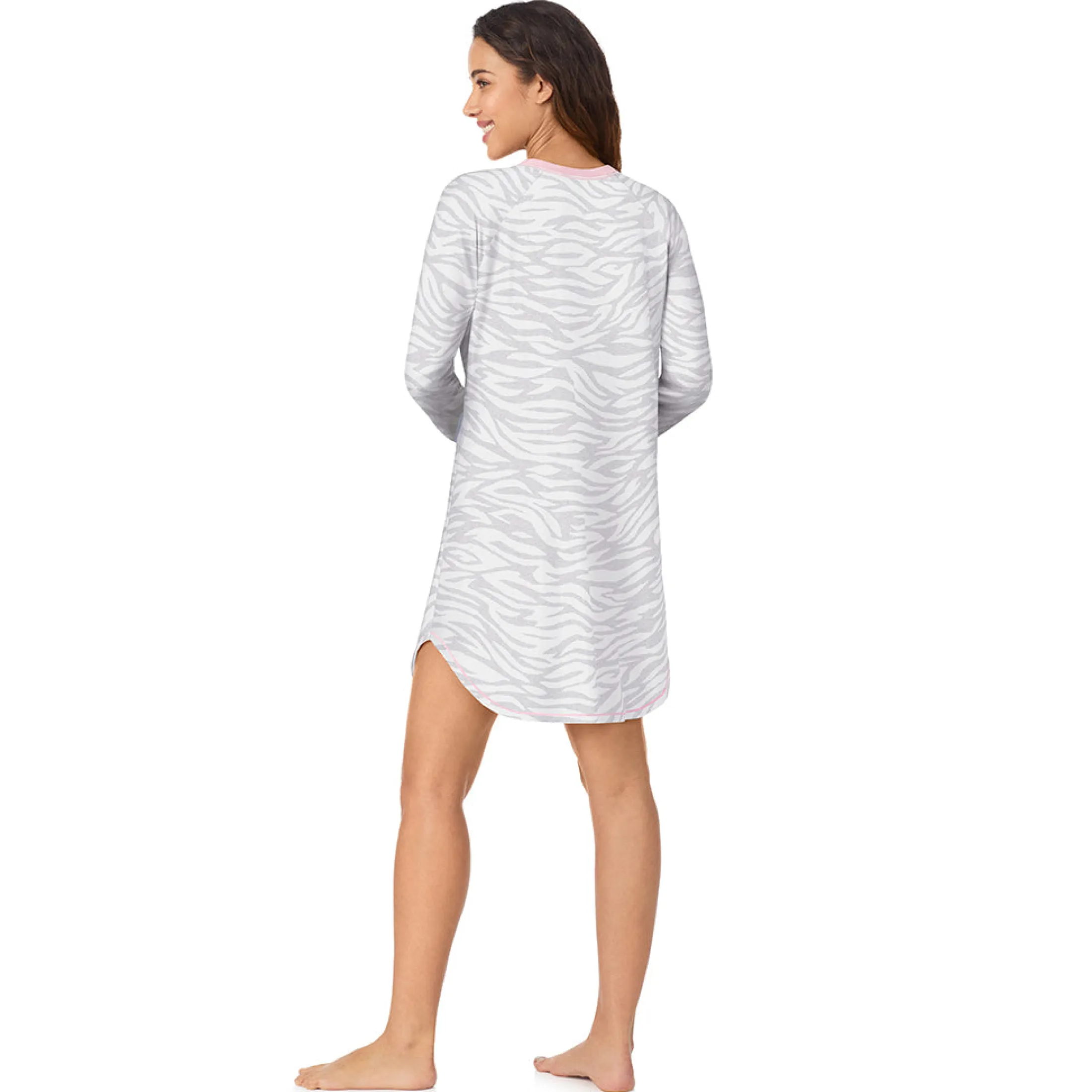 Brushed Sweater Knit Long Sleeve Sleepshirt