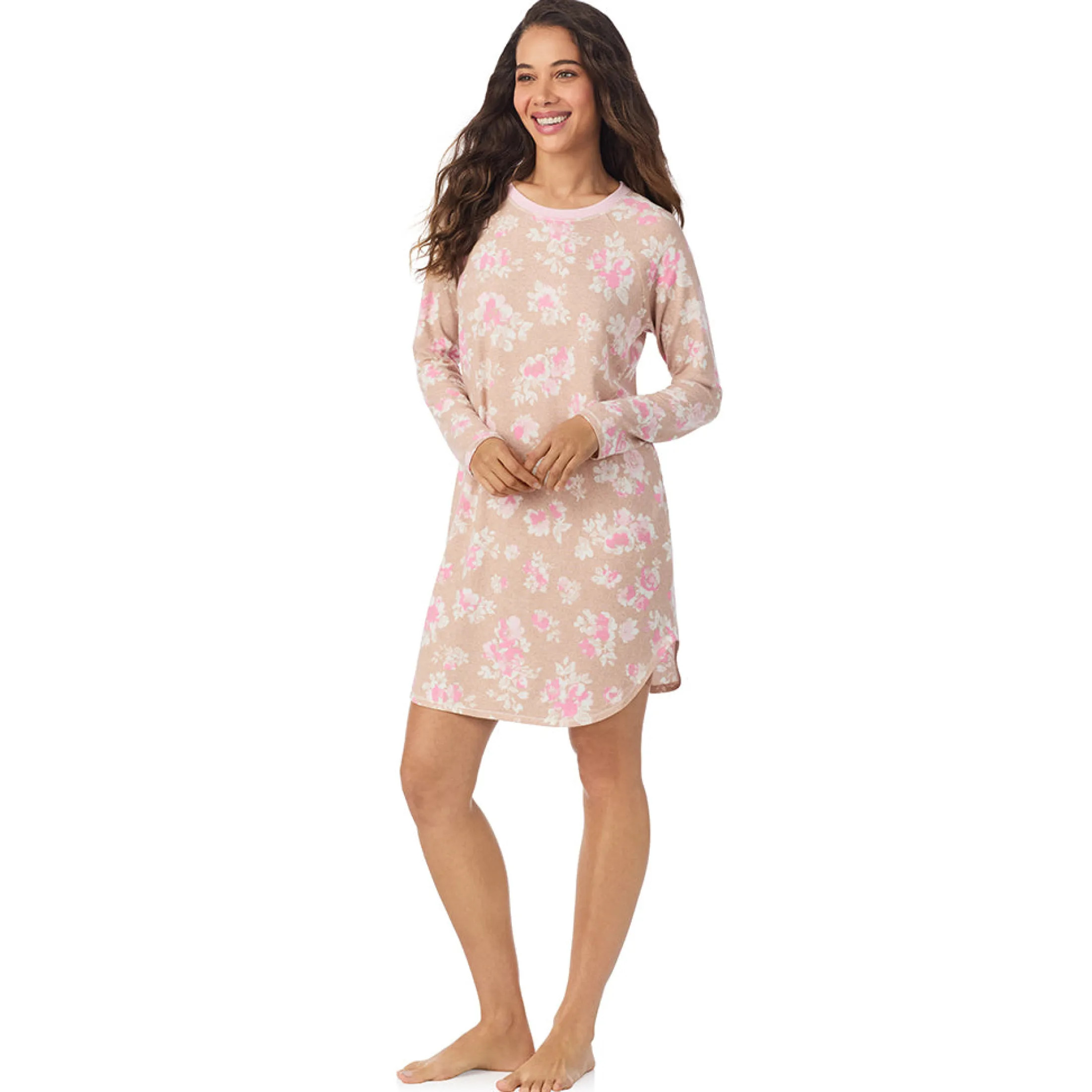 Brushed Sweater Knit Long Sleeve Sleepshirt