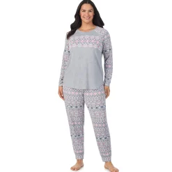 Brushed Sweater Knit Long Sleeve Pajama Set PLUS