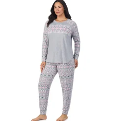 Brushed Sweater Knit Long Sleeve Pajama Set PLUS