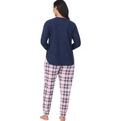 Brushed Sweater Knit Long Sleeve Pajama Set PLUS