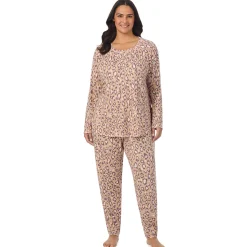 Brushed Sweater Knit Long Sleeve Pajama Set PLUS