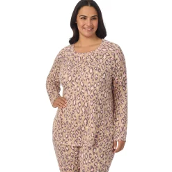 Brushed Sweater Knit Long Sleeve Pajama Set PLUS