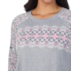 Brushed Sweater Knit Long Sleeve Pajama Set PLUS