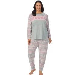 Brushed Sweater Knit Long Sleeve Pajama Set PLUS