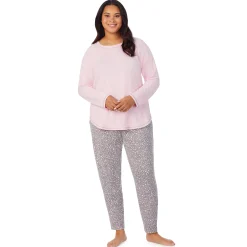 Brushed Sweater Knit Long Sleeve Pajama Set PLUS